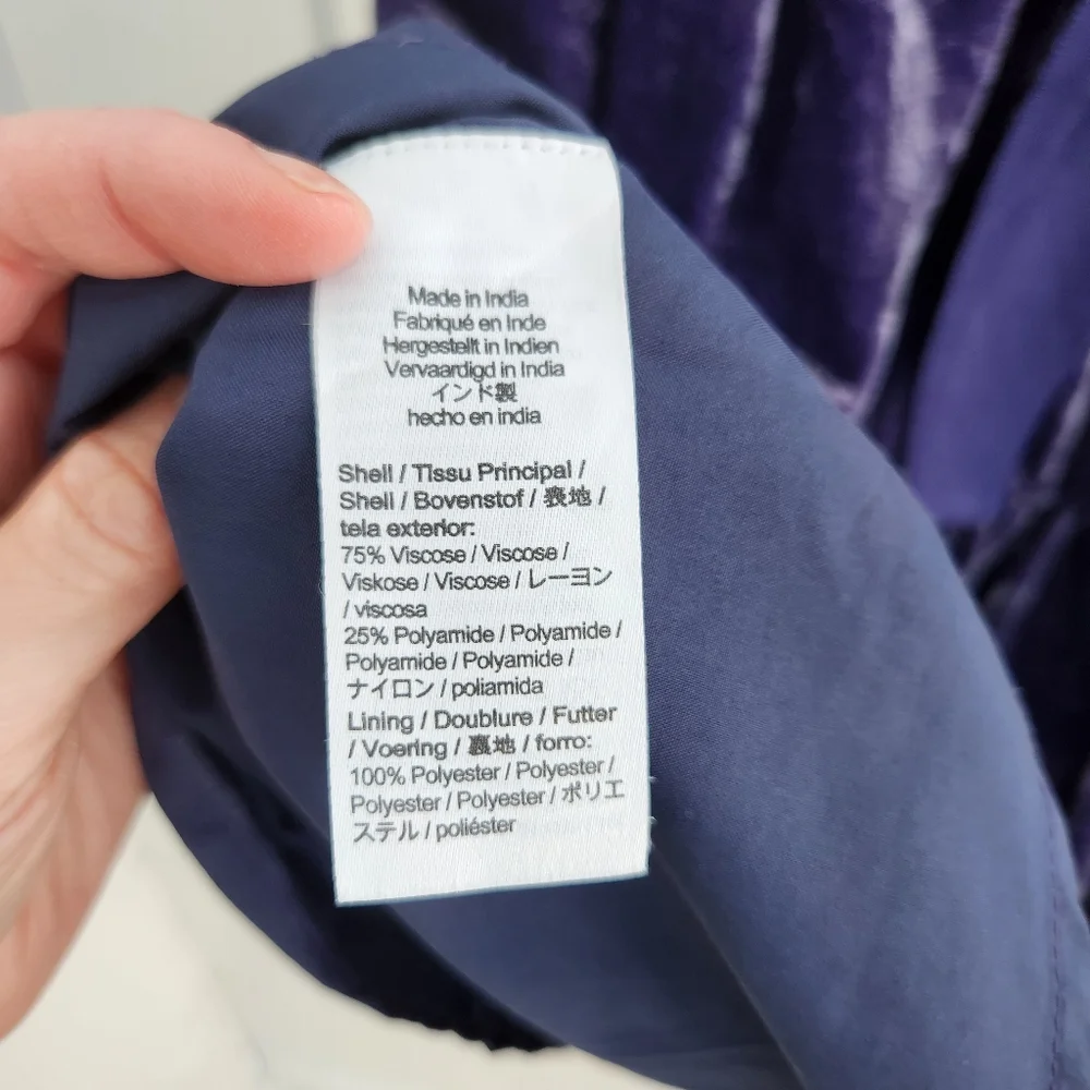 Crewcuts Purple Tiered Velvet Dress Size 7 - Picture 7 of 7